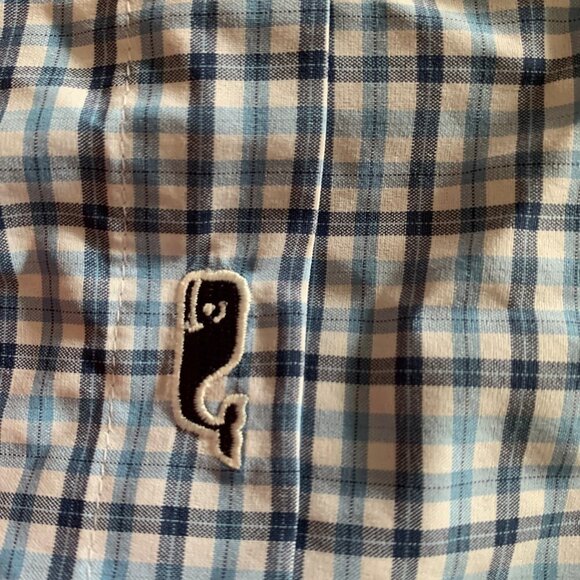 Vineyard Vines Men's Long Sleeve Cotton Blue White Checks Shirt  Size Med - Picture 4 of 6